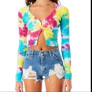 LF Stores Millau Tie Dye Ribbed Cardigan
